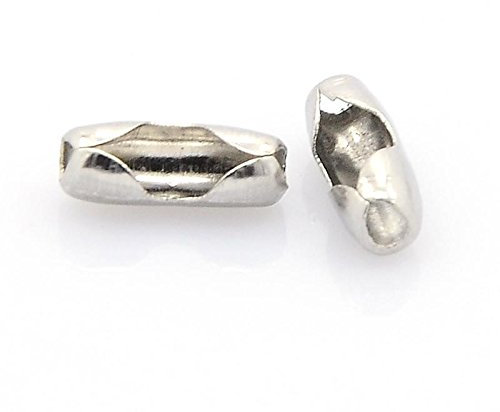 Stainless Steel Ball Chain Connector Clasps for 2.4 mm Ball Chain (10Pk)