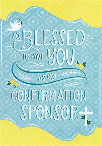 Designer Greetings Yellow with Blue Banner Confirmation Sponsor Thank You Card