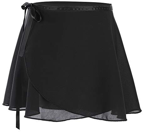 Soudittur Ballet Wrap Skirts Chiffon Dance Skirt for Toddler/Girls/Women (Black, Small)
