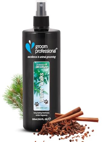 GROOM PROFESSIONAL Winter Walks Hundeparfüm - Hundeparfüm-Spray - Frisches Duftspray für Hunde Gegen Geruch - Festlicher Duft mit einer Mischung aus Gewürznelke & Zimt - Langanhaltender Duft, 500ml