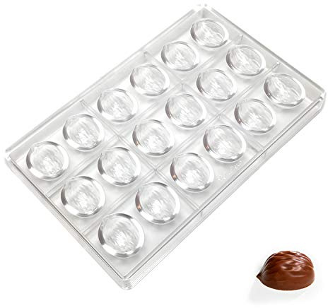 Martellato MA1035 Noce Walnut Fruttissimi Clear Polycarbonate Candy Mold Chocolate Praline Mould with 18 Cavities, Each 37mm x 29mm x 17.5mm High