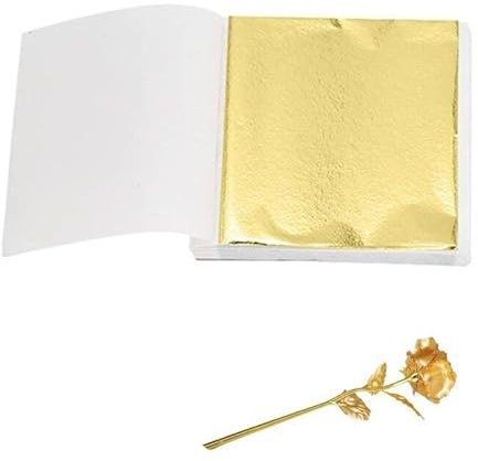 Blattgold, Blattgold zum Basteln, Goldpapier zum Basteln, Goldflocken, Goldfolie, Blattmetall, Blattgold Acrylmalerei, Goldblatt, Goldfolie zum Basteln, Blattmetall Gold, Goldblatt Basteln(100PCS,8CM)
