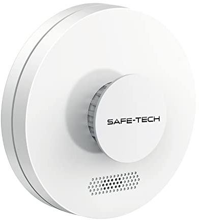 SAFE TECH Wireless Interlinked Heat Alarm, 10 Year Battery Heat Detector, Heat Alarm with Advanced Thermistor for Kitchen, Garages, Lofts, Boiler Rooms and Laundry Rooms