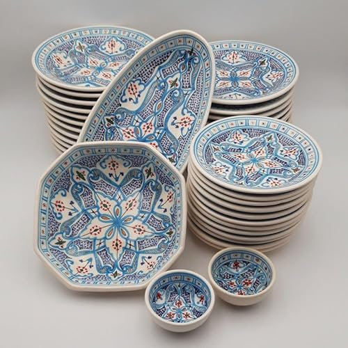 Service de table Marocain turquoise - 12 pers
