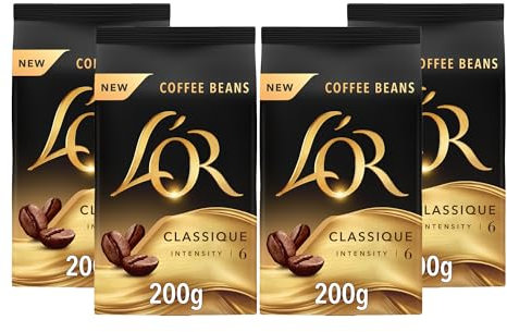 L'OR Classique Coffee Beans 200g Intensity 6 (4 x 200g, 800g Total)