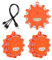 Amzpas USB Rechargeable LED Road Flares Emergency Lights-Roadside Warning Car Safety Beacon Flashing Disc Flare Kit with Magnetic Base & Hook for Vehicles & Boat(3 Pack-Orange Light)