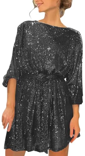 Robe de Noel Grande Taille Femme Robe Pull Grande Taille Hiver à Manches Longues Brodée Pull Tunique Mini Robe Sweat Manches Longues Col Rond Chaude Casual Robe Orange Fendue e Girl Jupe