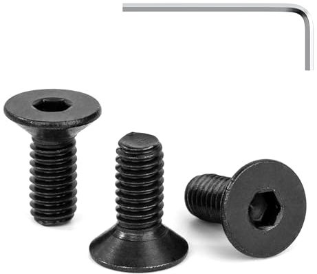 Tunejoy Vis à Tête Fraisée M4 x 10 mm à Six Pans Creux en Acier Inoxydable A2 V2A Vis à Tête Cylindrique Hexagonale avec Clé Allen Filetage Complet 30 Pièces Noir