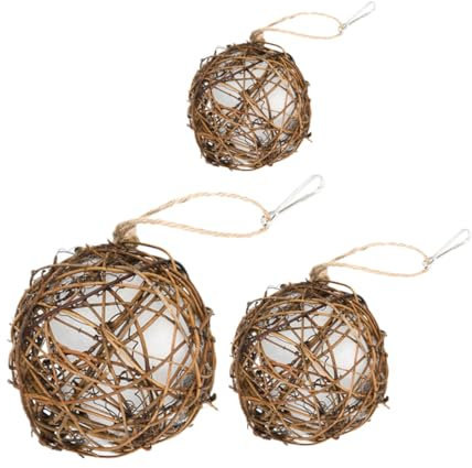 TOBBOMEY 3 Stück Vogel-nisthäuser Aus Vogelnest-Material Gewebter Vogelnest-materialhalter Kugel-nistmaterial DIY-nisthaus-zubehör Für Gartendekoration