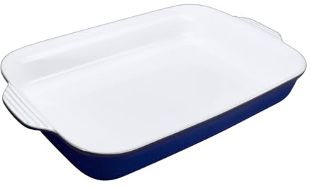 Denby - Imperial Blue Stoneware Large Oven Dish - 39.5cm Rectangular Oven Proof 3L Capacity Ceramic Dish For Cooking, Baking, Serving - Oven & Dishwasher Safe For Lasagne, Pies, Casseroles