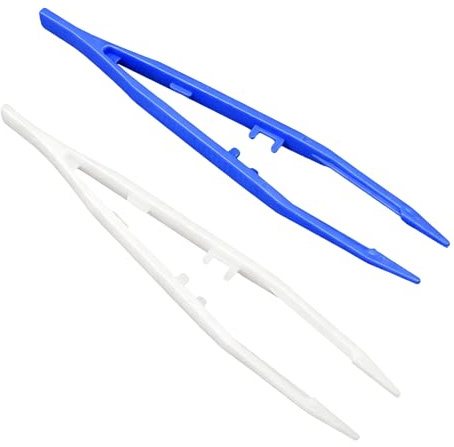 2 Pcs Reptiles Feeding Tweezers Plastic Tweezers Anti-Slip Reptile Feeding Tongs for Snakes Lizard Tortoise Gecko