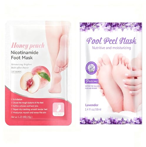 Mascarilla Pies Exfoliante, Foot Peel Mask, Cuidado de los pies, Hidratante, Callos Pies Eliminar, Para Pies Secos y Agrietados