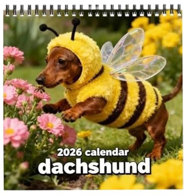 Calendario de pared 2026 - Planificador semanal , organizador mensual, ilustración de perro lindo, función de seguimiento fácil de citas, calendario premium con temática de animales de