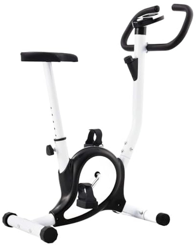 Teenpull motionscykel med remdrift svart, metall och plast, 64 x 41 x 101 cm, LCD-display med kaloriförbrukning, halkfria pedaler, justerbar sadel för ledvänlig uthållighetsträning