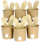 Papierdrachen 6 süße Osternester zum Befüllen mit Hasenohren zum Basteln - Naturbraune Becher als Osterhasen dekorieren inkl. Pompon - Komplettset - Osterdeko