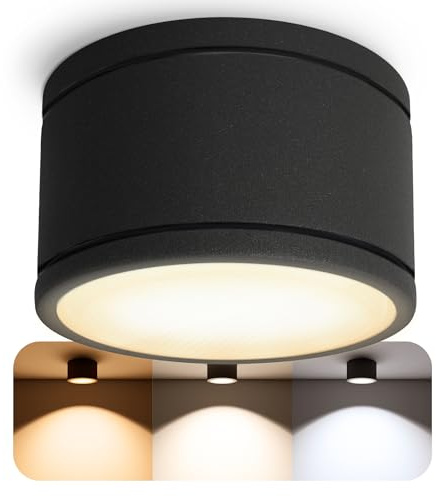 SSC-LUXon CELI-WX Aufbauleuchte schwarz IP44 GX53 dimmbar 3 Lichtfarben