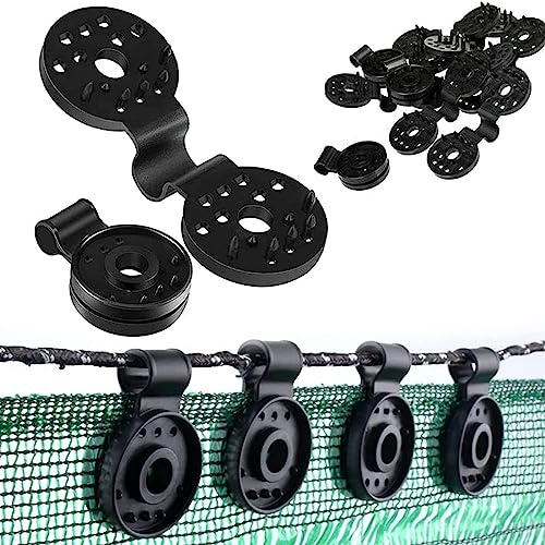 50 clip de plástico para tela protectora, clips para toldo, negro, con ojal, para red de protección solar