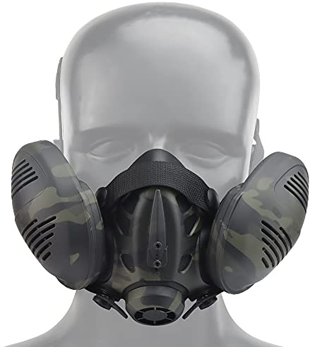 ACEXIER Protective Tactical Respirator Mask FAST Helmet Half Face Gas Mask for Military Paintball Airsoft Hunting CS Ant Men Modeling