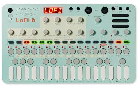Sonicware LIVEN Lofi-6 [Limited Edition] Retro 6kHz Sampling-Engine mit TUBE-Modus, 4-Spur Step-Sequenzer, Resampling & Chopping, 12 Spooreffekte + 9 Mastereffekte