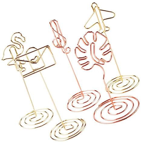 VILLCASE 5stücke Metall Memo Clips Kreative Desktop Für Notizen Nachrichten Flamingo Flugzeug Note Briefumschlag Monstera Leicht Und Für Zuhause Oder Büro