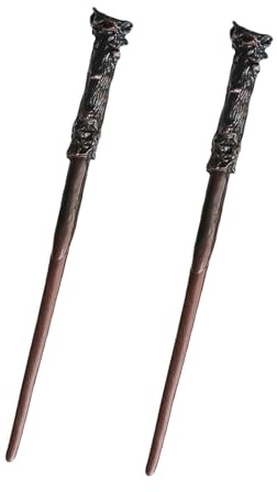 ZPLASK 2 Pcs Magic Wand Wizard Wand Halloween Dress Up Accessory Magic Props Plastic Magic Wand for Girls Boys Cosplay Toys Wizard Costume Accessory
