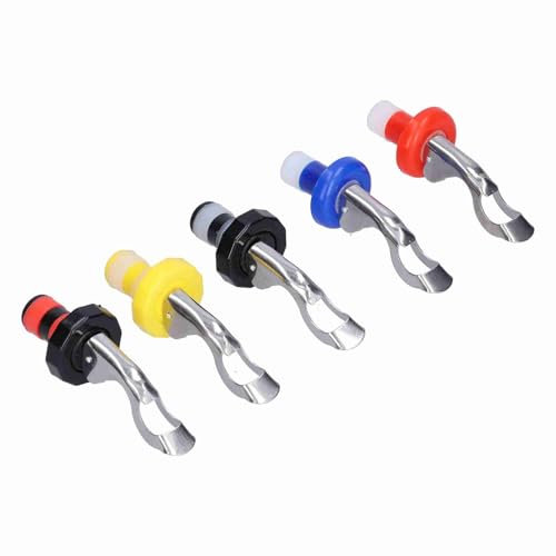 5 Stück Silikon-Weinstopfen, Weinflaschenverschluss, Rot, Manuell, Tragbar, Manuelle Vakuumstopfen, Zum Herunterdrücken, Versiegelte, Auslaufsichere Abdeckung, Vakuum in