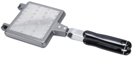 Cabilock Waffle Baking Pan Anti-scalding Handle Metal Waffle Maker for Home Use