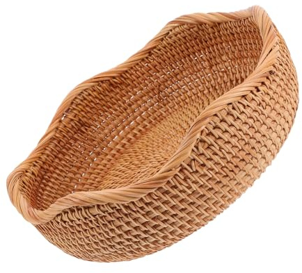 Yardenfun Cestino in Rattan Per Pane Frutta e Snack Cestini Intrecciati Decorativi e Salvaspazio Per o Regalo