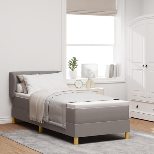JHQHSM Letto a molle con materasso, tortora, 80 x 200 cm, in tessuto, con molle insacchettate, in schiuma confortevole, traspirante, rivestimento rimovibile, lavabile