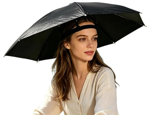 Sombrero De Paraguas Para Hombre - Gorros Plegables Impermeables De Talla Única Cm, Gorra Parasol Ajustable, Cubierta Para La Lluvia Manos Libres | Acampar Al Aire Libre Senderismo Pesca Golf Jardiner