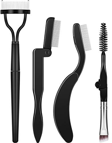Boao 4 Pcs Folding Eyelash Comb Lash Separator Eyebrow Brush for Makeup