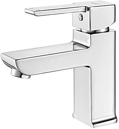 Ibergrif Mischbatterie Waschbecken- Wasserhahn Bad mit 50cm Kalt/Warmwasser 3/8 Zoll Schläuche, Waschtischarmatur Wassersparend, Armatur Infache Montage, Badarmatur für Badezimmer, Hahn Messing, Chrom