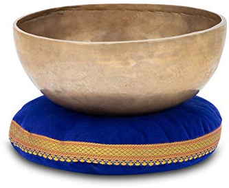 XDrum Omshanti Cuenco Sonoro 22 cm Set - Peso: 1500g - hecho a mano en India - ideal para meditación y terapia - incluye cojín a juego