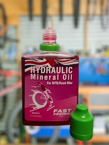 Mineral Oil Hydaulic Brake Fluid for Shimano/Tektro/TRP Disc Brakes | MTB & Road | High Performance Oil for Brake Bleeding | Red 60ml