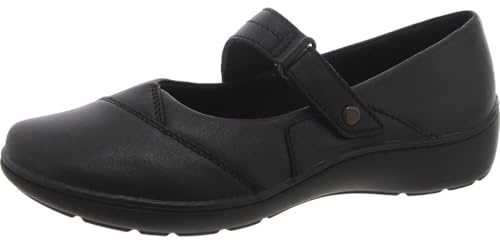 Clarks - - Zapatos Cora Gema para Mujer, Piel Negra, 41.5 EU