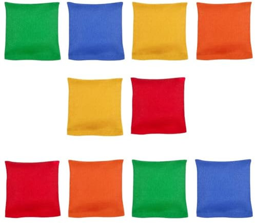 Yuragim Cornhole Saquitos de 10 Unidades, Toss Game Bean Bags Bolsas Cuadradas, Bolsas de Cornhole de Maíz Juego Lanzamiento para Jugar Al Aire Libre para Adultos y Niños, 8 x 8 cm, Multicolor