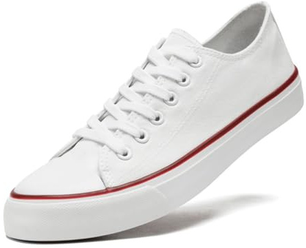 sharllen Dames Toile Chaussures Femme, Unisexe Dentelle Plimsolls Escarpins Low Top Baskets pour Homme Casual Sneakers Toile Plimsoles Chaussures Plates