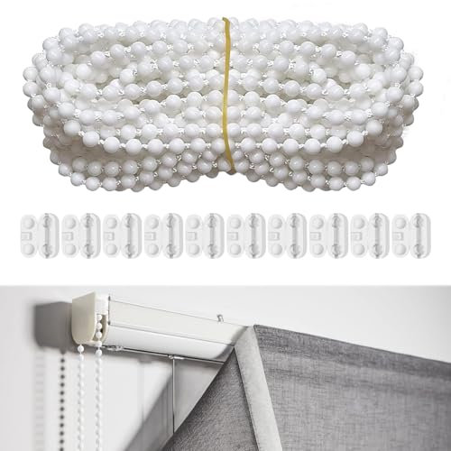 Roller Blind Chain,10m Roller Blind Cord Replacement with 10pcs Blind Cord Connector,Blind Pull Cord Extender Accessories for Roller Blind Replacement Parts