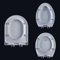 Abattant de toilette standard avec fermeture silencieuse et douce, fixation simple par le dessus, housse de siège de toilette ovale très résistante, en forme de U/en V, universel (En forme de U - 34)