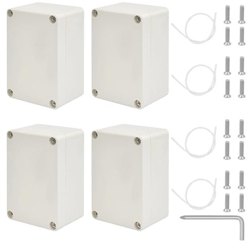 DAIRYCOF abzweigdose wasserdicht 4 Stk Kunststoffgehäuse 100 * 68 * 50mm abzweigdose schwarz Ip65 Wasserdicht Abzweigdosen Wetterfeste (weiß, 100 * 68 * 50mm)
