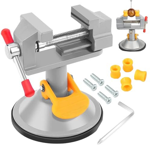 DXIA Universal Mini Bohrmaschine, Aluminiumlegierung Bank Schraubstock Clamp, Maschinenschraubstock, Nussbaum Nuss Clip Schmuck Zange, Carving Fixed Tools, DIY Armband Dekoration, Silber ﻿