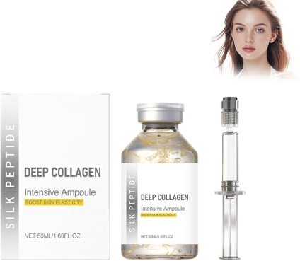 Eazerom Deep Collagen Silk Peptides Serum for Face, | Anti-åldrande serum med Peptide Complex, Silk Peptide Intensive Lifting Ampoule, för fina liners jämnhet, hud tightening