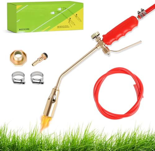 2025 New Propane Torch Weed Burner Kit, High Output Propane Torch, with Push Button Igniter for Weeds, Garden (Torch With 1.2m Tube)