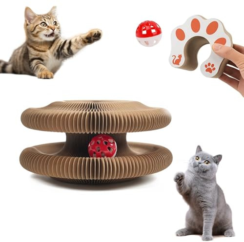 Noaxylic Kattklösare Magic Organ interaktiv, kattklösare med klockboll, interaktiv kattklösleksak, multiform, hopfällbar, för Gatti di Piccola och Media Taglia