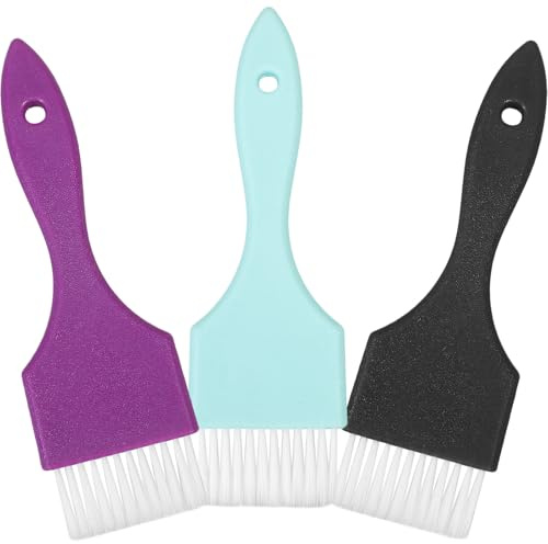 Gogogmee Spazzola per Tintura Chioma 3 Pezzi, Setola Morbida in ABS e Nylon, Applicatore per Colorazione, Adatto per Salone e Fai da Te