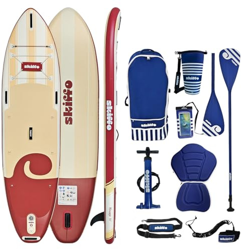 Skiffo Strandlinje 11' - uppblåsbar 2-i-1 hel kajak - 335 x 86 x 15 cm - max 160 kg - stabil och mångsidig - unik design