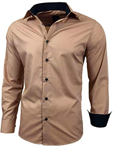 Baxboy R-44 Chemise à manches longues pour homme Coupe ajustée Repassage facile Pour costume et occasions professionnelles, mariage, loisirs