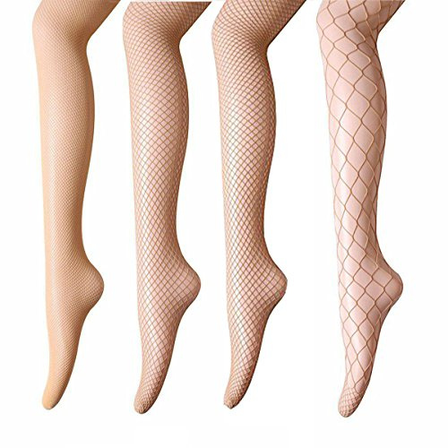 ANDIBEIQI Calze a rete Sexy calze a croce Nylon senza cuciture Grande scava Hollow Out Pantyhose Pack 4