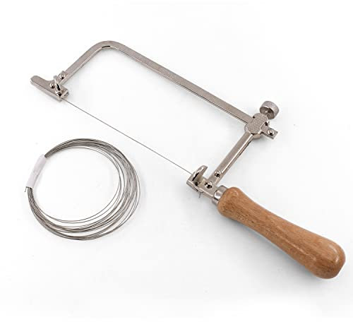 Z-LEAP Cadre de scie à chantourner en acier avec fil diamant de 0,5 mm de diamètre pour bricolage et coupe de carrelage, pierre de jade, céramique, verre, bois, métal