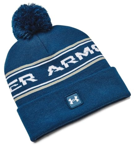 Under Armour Gorro de Punto con pompón para Hombre (Paquete de 1), Azul, Talla nica